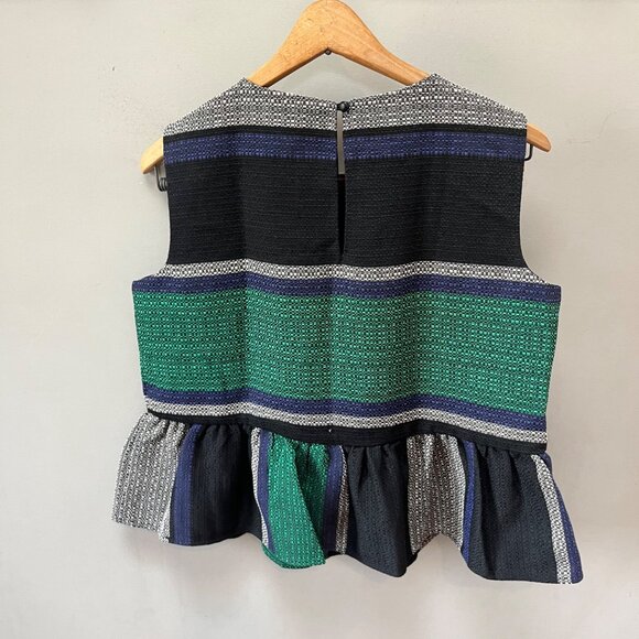 Corey Lynn Calter Multicolor‎ Striped Peplum Womens Sleeveless Top Size M - Picture 4 of 4